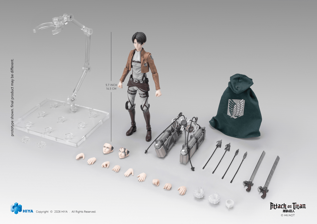 HIYA Exquisite Basic Series 1/12 5.7 Inch Attack on Titan 1-3 Levi Ackerman Action Figure