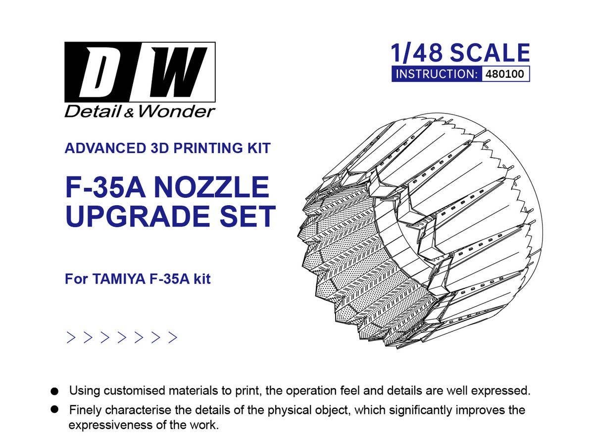 Detail & Wonder Studio 1/48 F-35A Lightning II Nozzles for TAMIYA Kit | 4580702163891