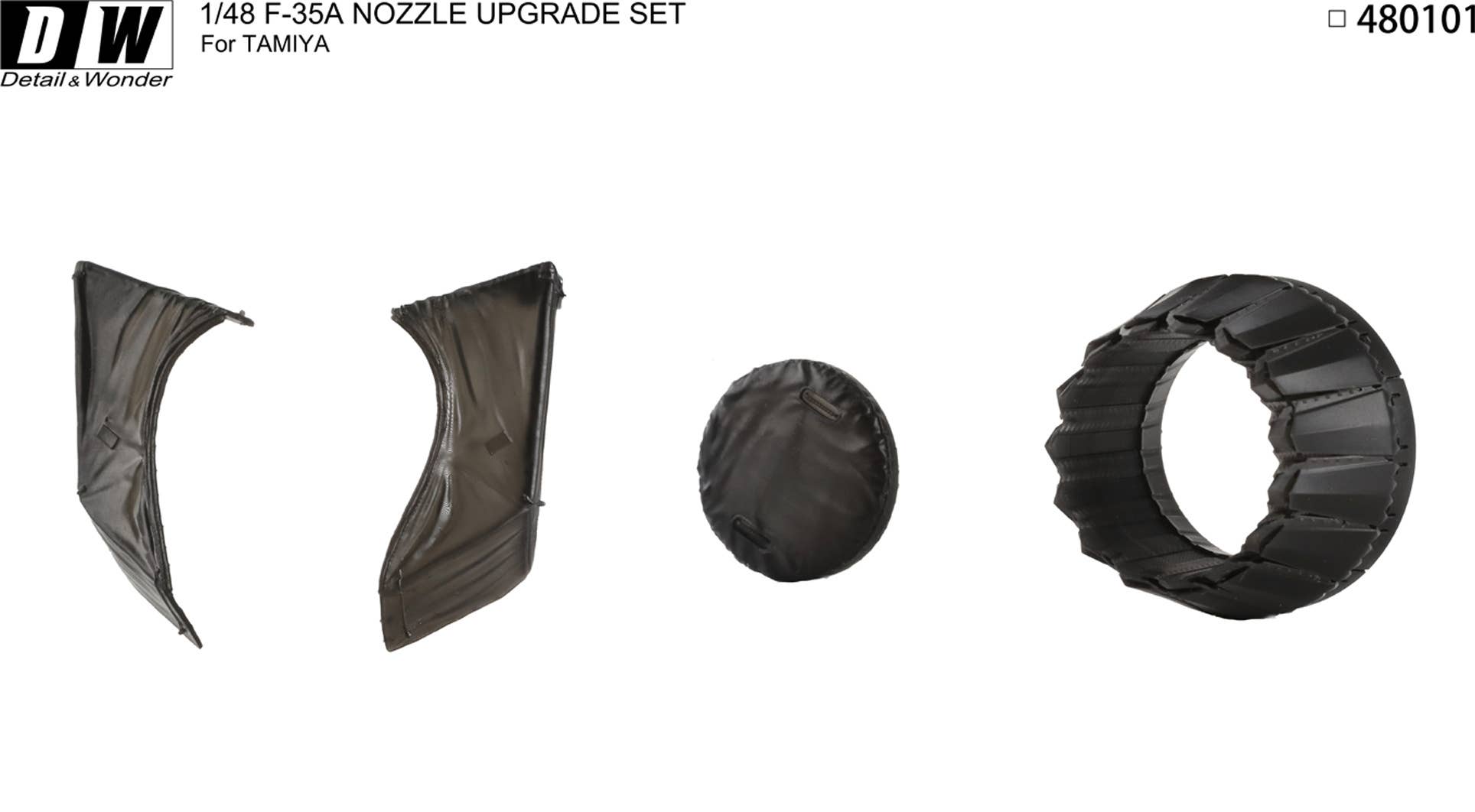Detail & Wonder Studio 1/48 F-35A Lightning II Nozzles (Included FOD Cover) for TAMIYA Kit | 4580702163907