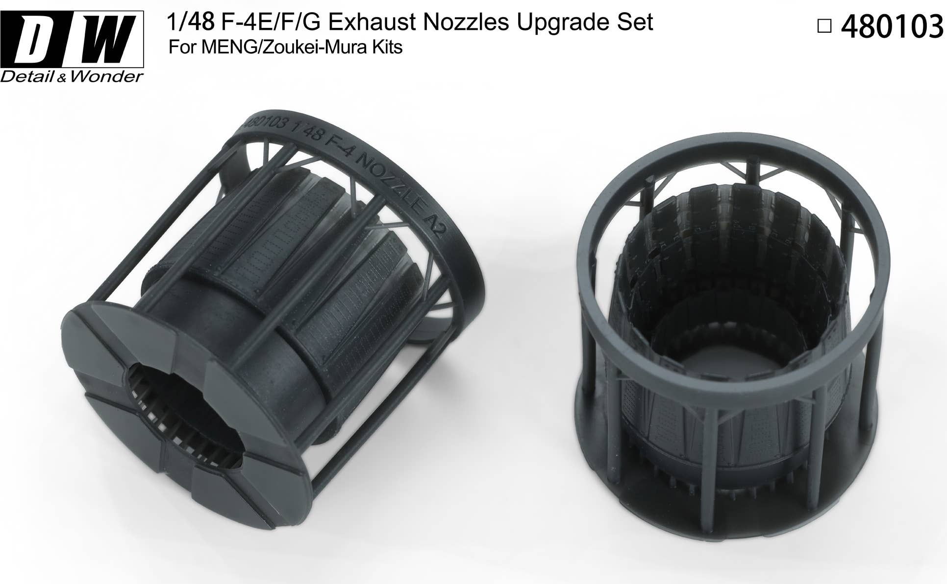 Detail & Wonder Studio 1/48 F-4E/F Exhaust Nozzles (late version) 
for MENG, ZOUKEI-MURA Kit | 4580702169770