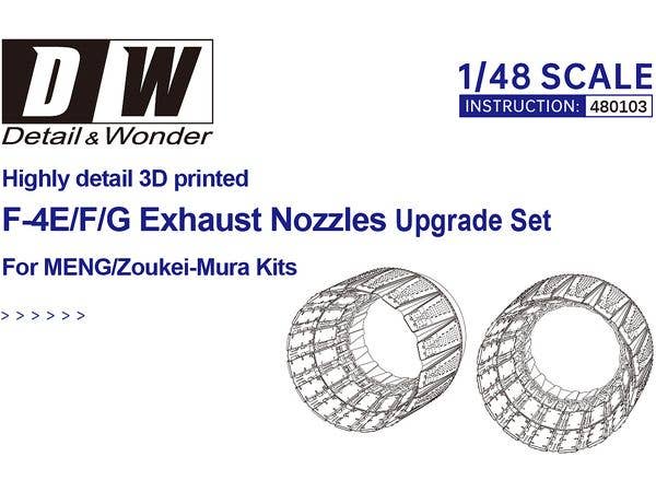 Detail & Wonder Studio 1/48 F-4E/F Exhaust Nozzles (late version) 
for MENG, ZOUKEI-MURA Kit | 4580702169770
