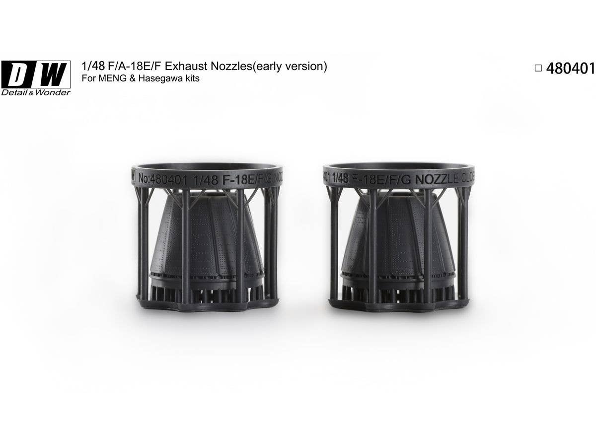 Detail & Wonder Studio 1/48 F/A-18E/F Exhaust Nozzles (early version) 
for HASEGAWA/MENG Kit | 4580702163914