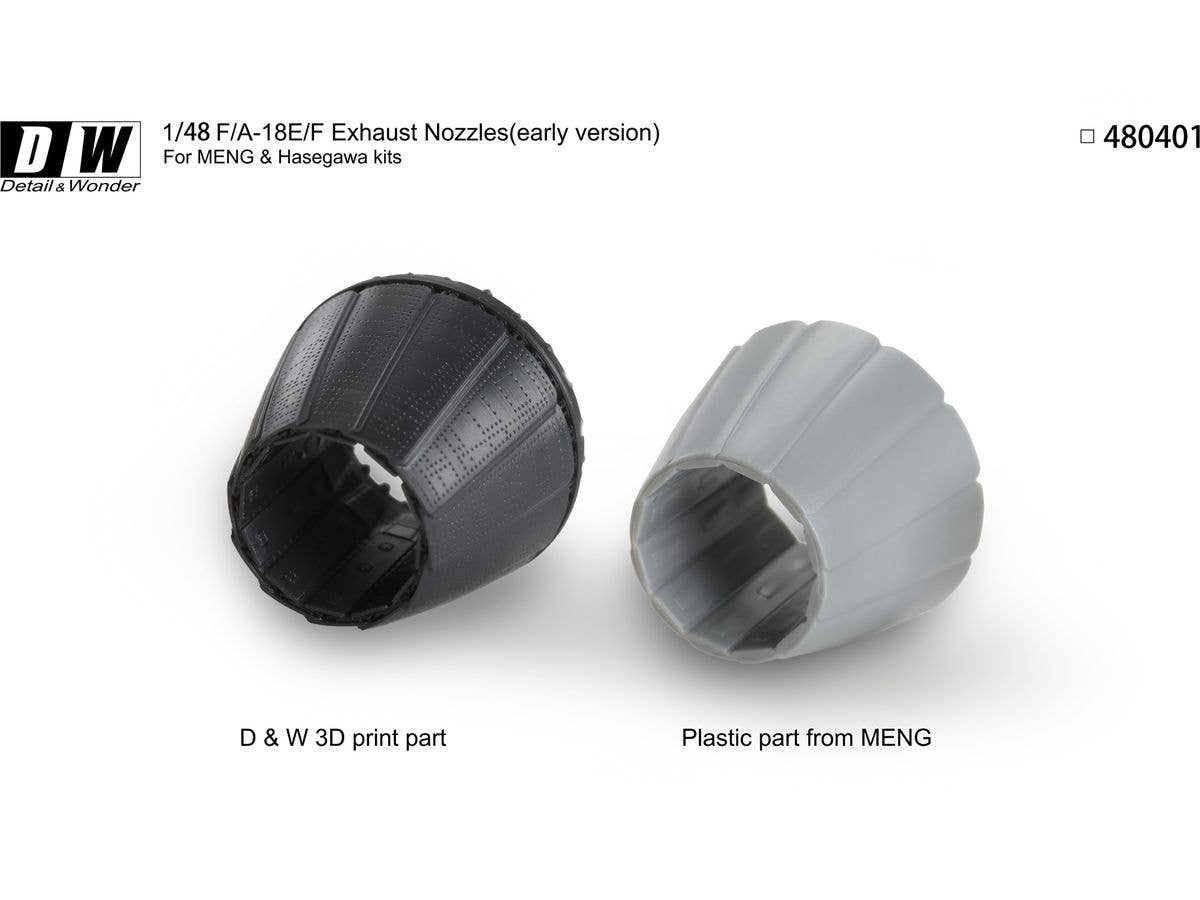 Detail & Wonder Studio 1/48 F/A-18E/F Exhaust Nozzles (early version) 
for HASEGAWA/MENG Kit | 4580702163914