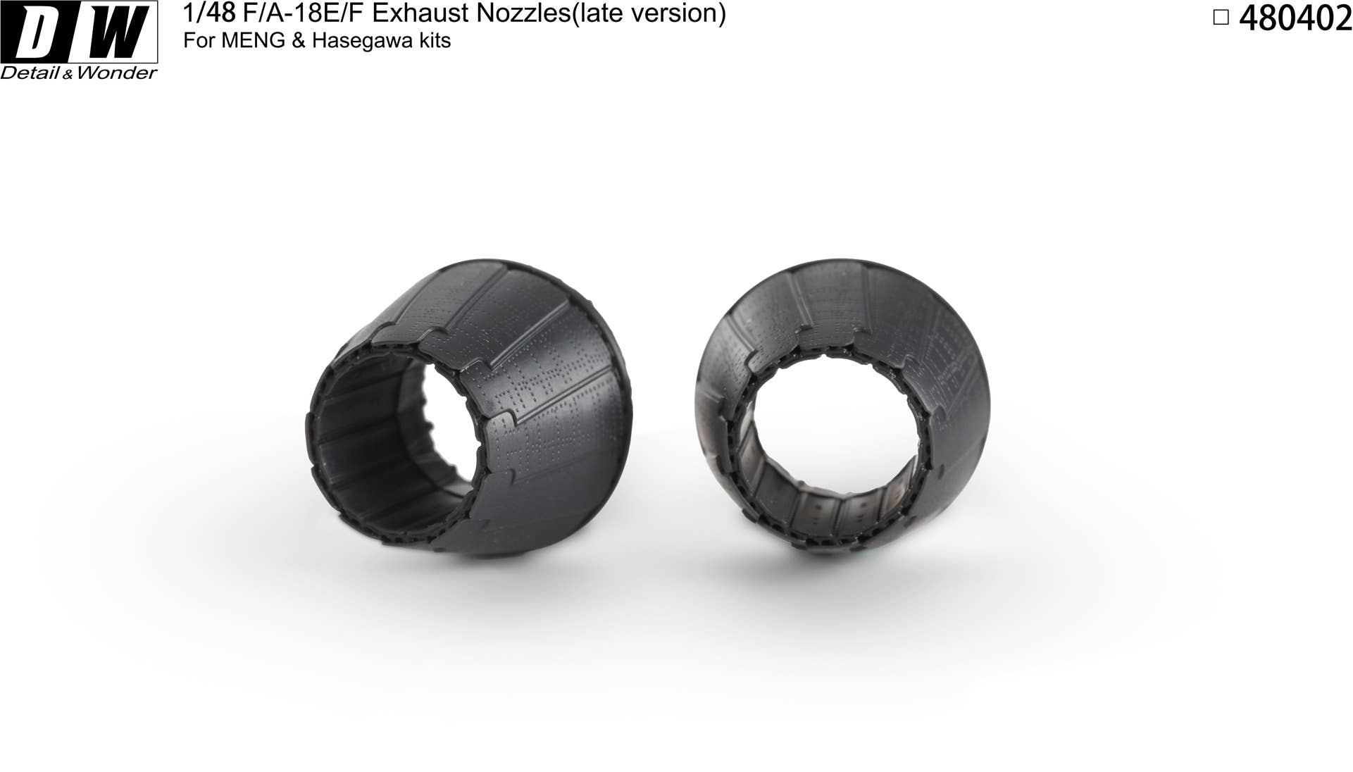 Detail & Wonder Studio 1/48 F/A-18E/F Exhaust Nozzles (late version) 
for HASEGAWA/MENG Kit | 4580702163921