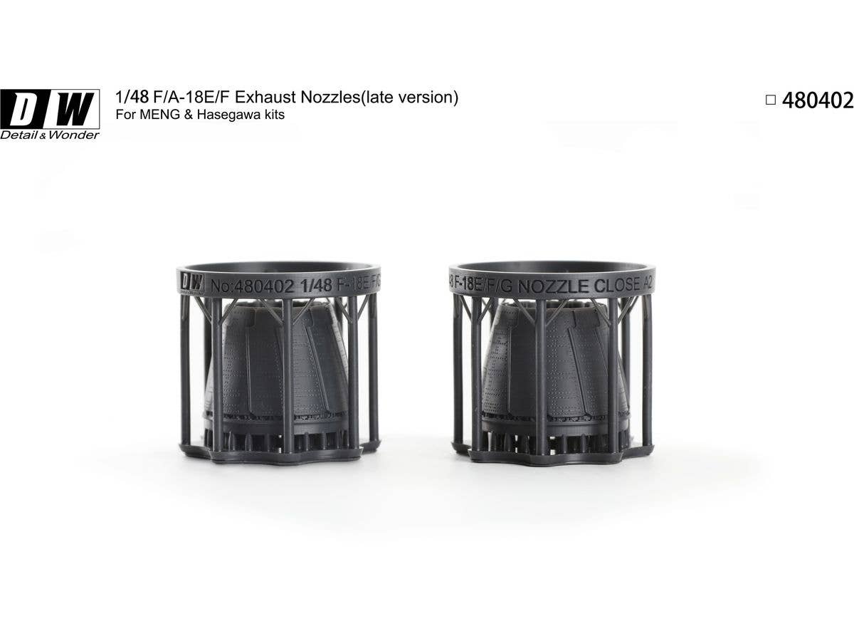 Detail & Wonder Studio 1/48 F/A-18E/F Exhaust Nozzles (late version) 
for HASEGAWA/MENG Kit | 4580702163921