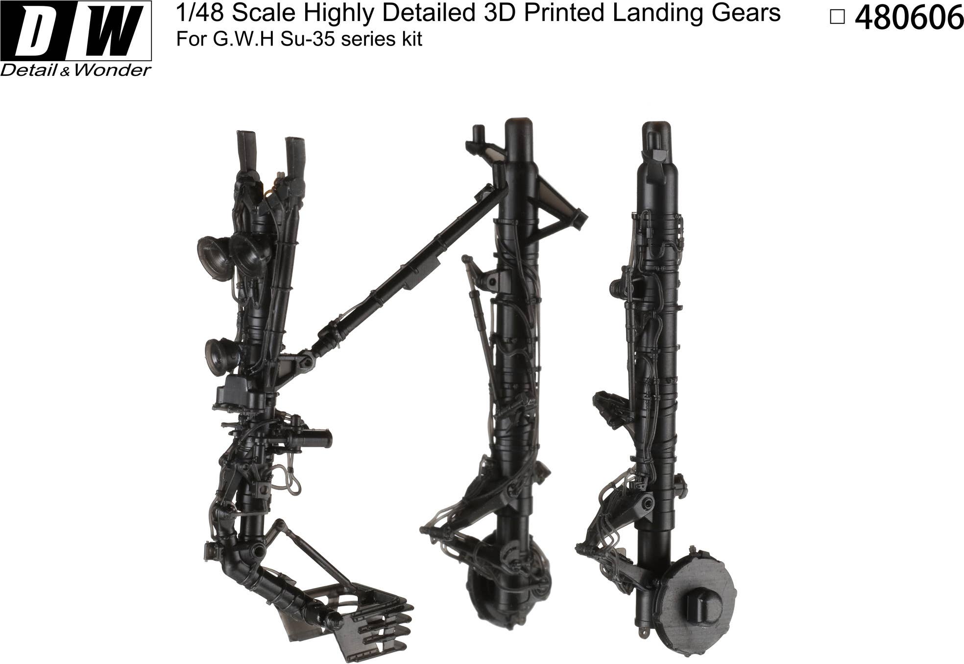 Detail & Wonder Studio 1/48 Su-35 Landing Gear for G.W.H Kit | 4580702163952