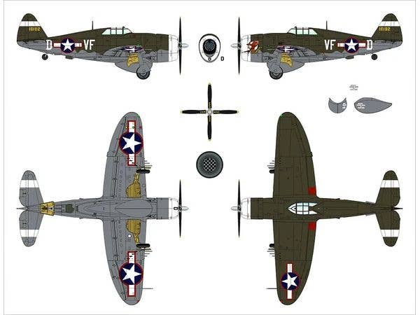 Dora Wings 1/48 Republic P-47C Thunderbolt with ferry tank | 4820237050960