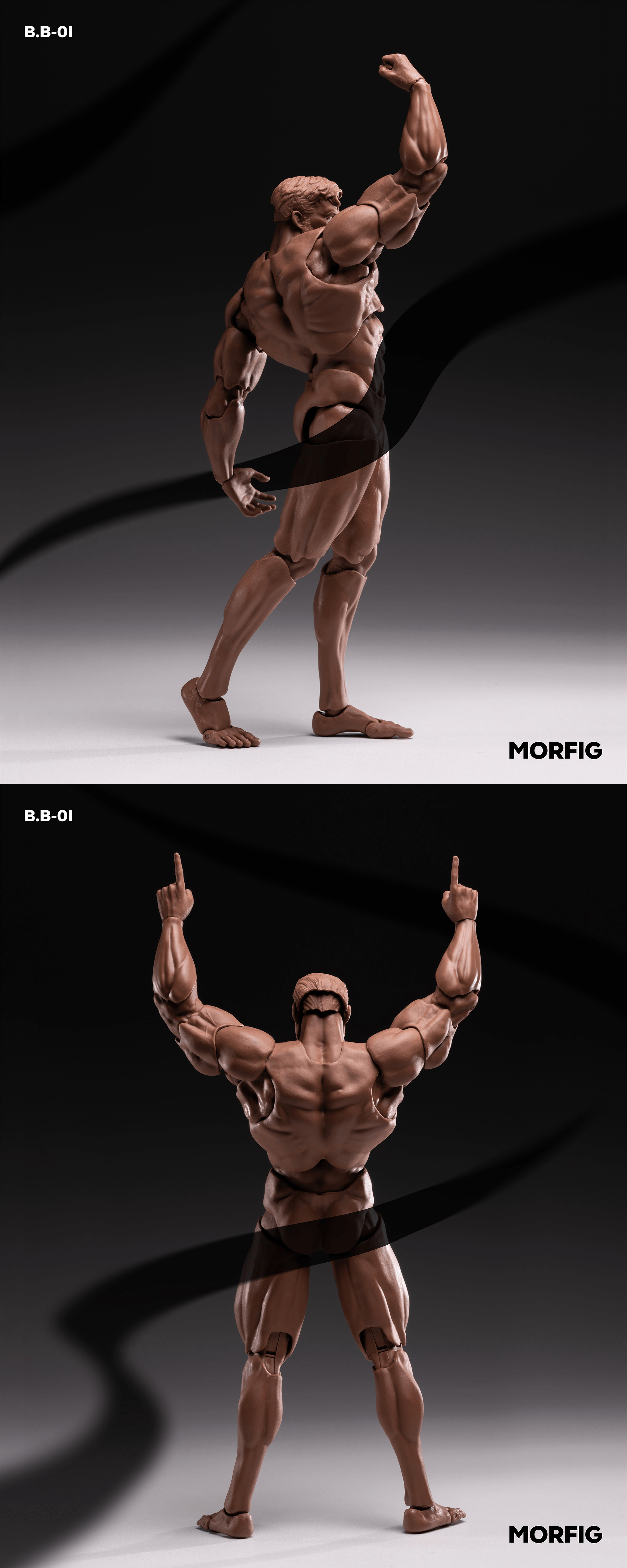 INART- Blank Male Body 1/12 Action Figure (Black) | 6972662531922