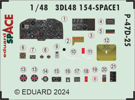 Eduard P-47D-25 SPACE 1/48 for MINIART | 8591437585328