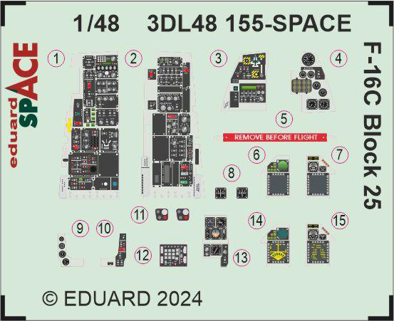 Eduard F-16C Block 25 SPACE 1/48 for TAMIYA | 8591437585335