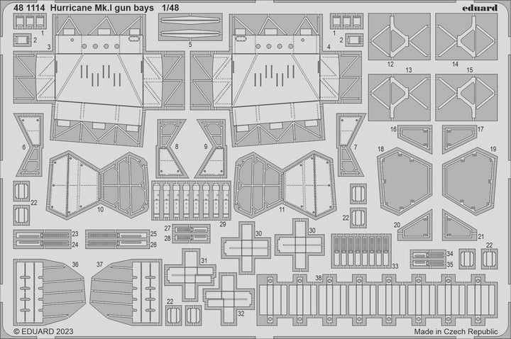 Eduard 1/48 Hurricane Mk.I gun bays [Photo etched set], for HOBBY BOSS | 8591437579549