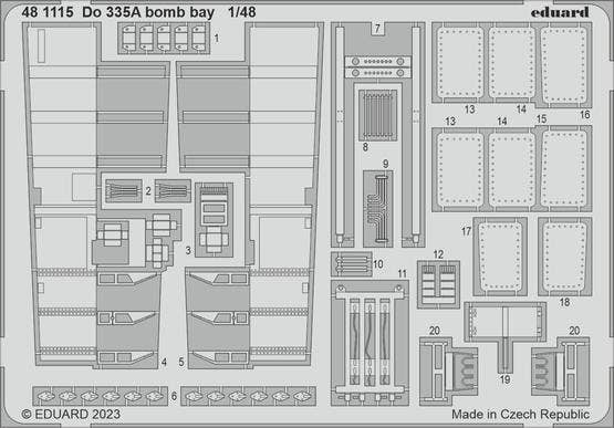 Eduard 1/48 Do 335A bomb bay [Photo etched set], for TAMIYA | 8591437579556