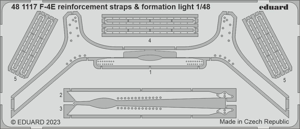 Eduard 1/48 F-4E reinforcement straps & formation lights [Photo etched set], for MENG | 8591437579570