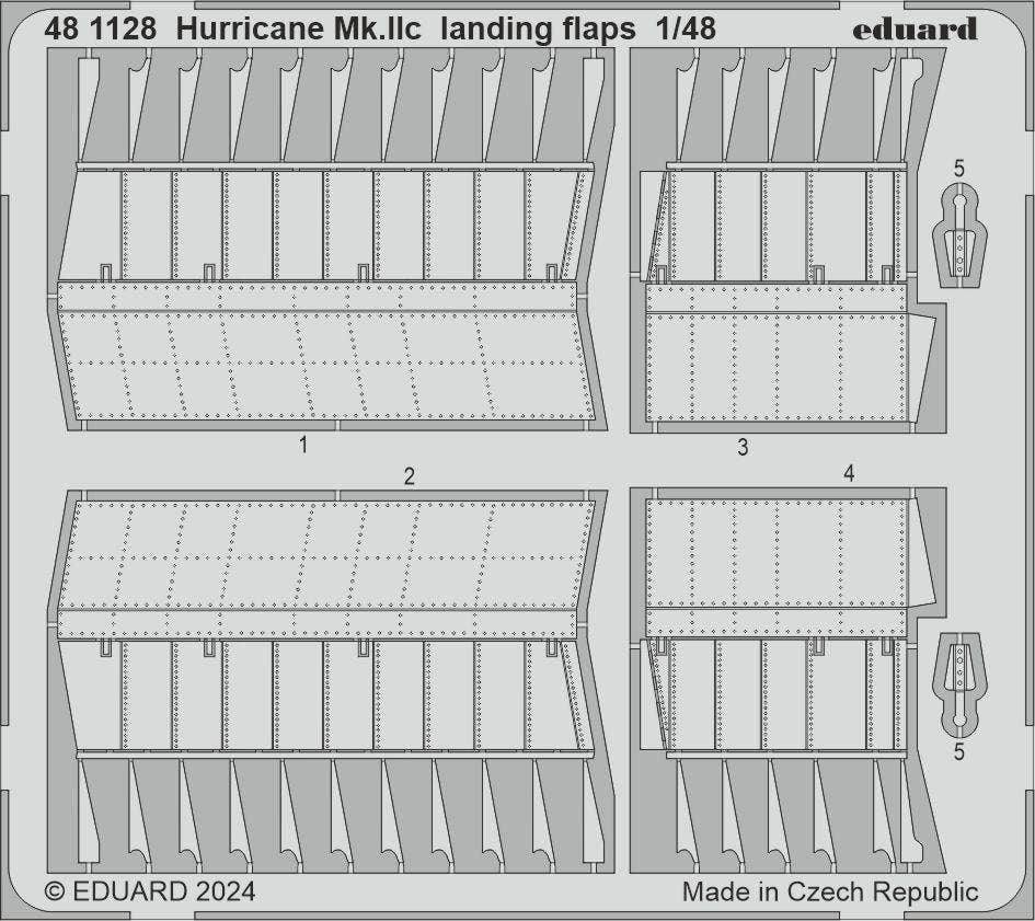 Eduard Hurricane Mk.IIc landing flaps 1/48 Photo etched set for HOBBY BOSS | 8591437584925