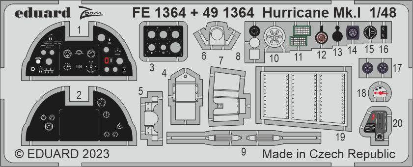 Eduard 1/48 Hurricane Mk.I [Photo etched set], for HOBBY BOSS | 8591437579594