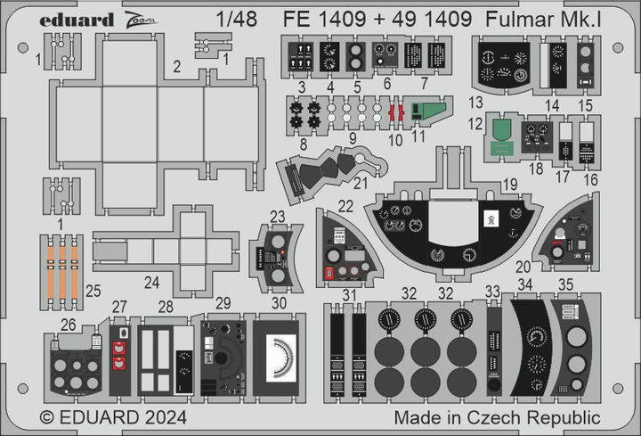 Eduard Fulmar Mk.I 1/48 Photo etched set for TRUMPETER | 8591437584949