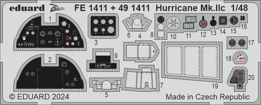 Eduard Hurricane Mk.IIc 1/48 Photo etched set for HOBBY BOSS | 8591437584956