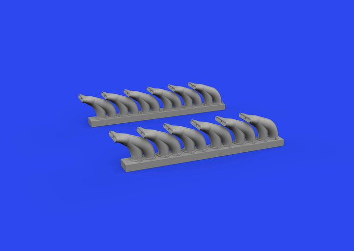 Eduard P-39 exhaust stacks fishtail PRINT 1/48 Brassin for EDUARD | 8591437585199