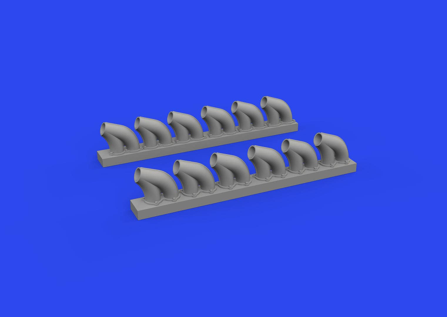 Eduard P-39 exhaust stacks rounded PRINT 1/48 Brassin for EDUARD | 8591437585205