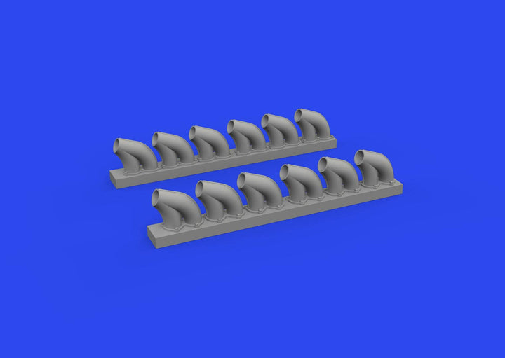 Eduard P-39 exhaust stacks rounded PRINT 1/48 Brassin for EDUARD | 8591437585205
