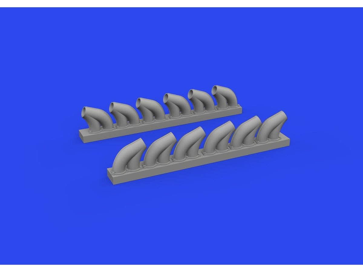 Eduard P-39 exhaust stacks rounded PRINT 1/48 Brassin for EDUARD | 8591437585205