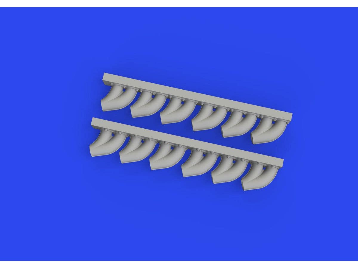 Eduard P-39 exhaust stacks rounded PRINT 1/48 Brassin for EDUARD | 8591437585205