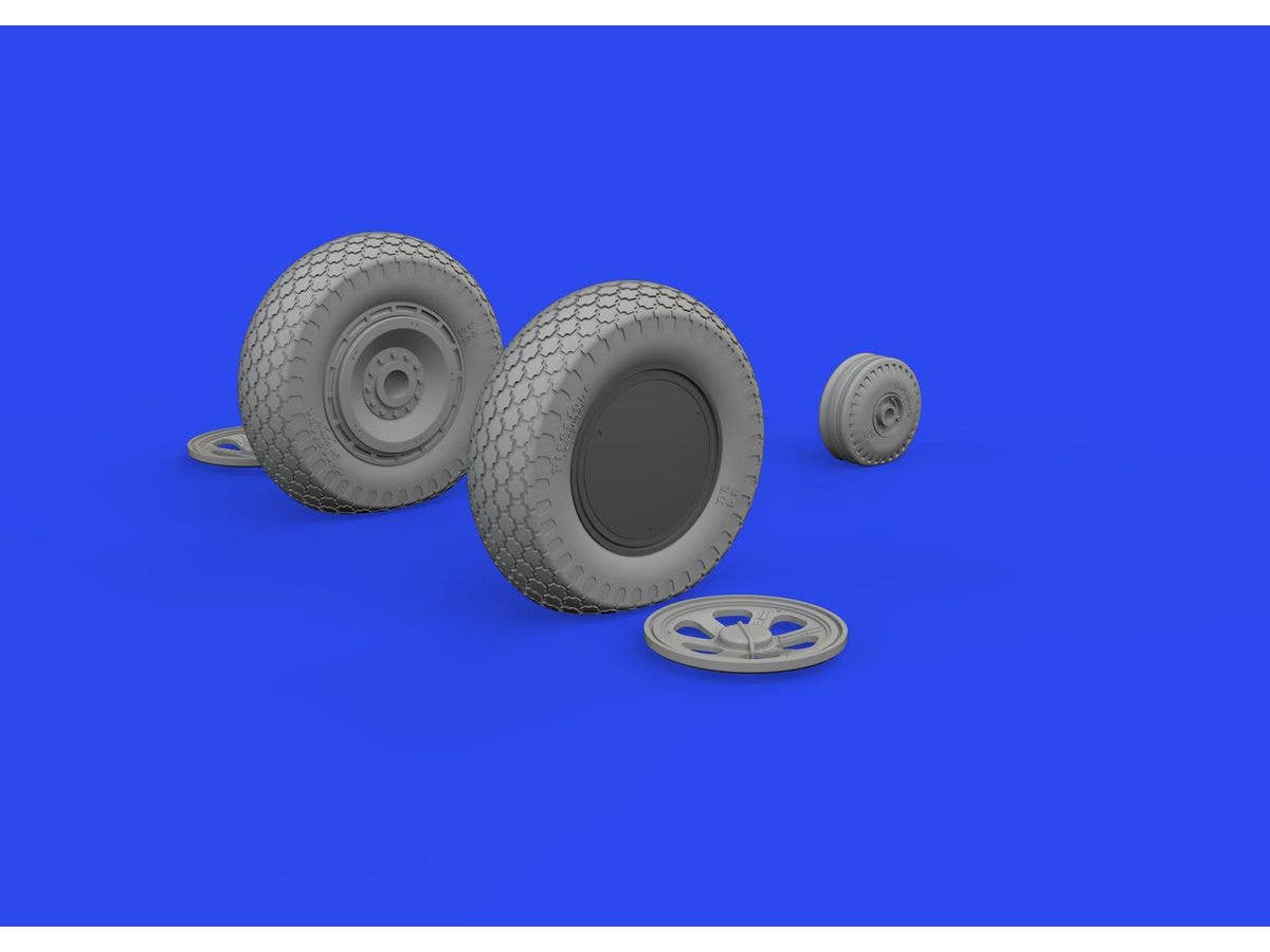 Eduard P-47D wheels cross tread 1/48 Brassin for MINIART | 8591437585236