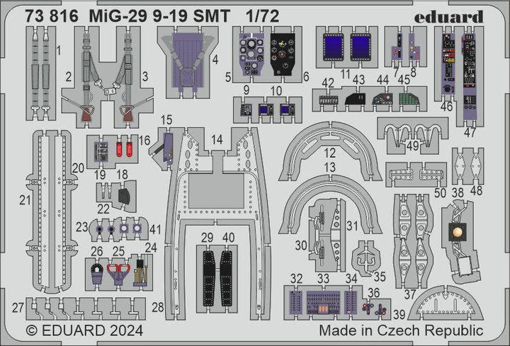 Eduard MiG-29 9-19 SMT 1/72 Photo etched set for GREAT WALL HOBBY | 8591437584901