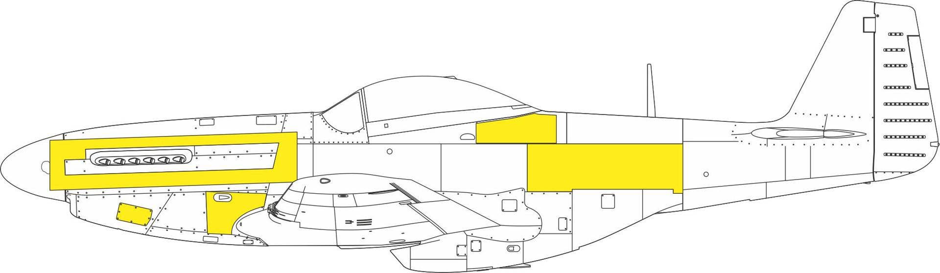 Eduard 1/48 P-51D surface panels [Masks], for EDUARD | 8591437579327