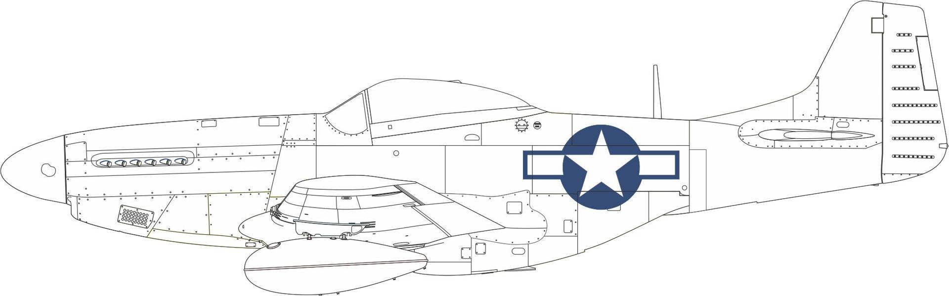 Eduard 1/48 P-51D national insignia [Masks], for EDUARD | 8591437579334