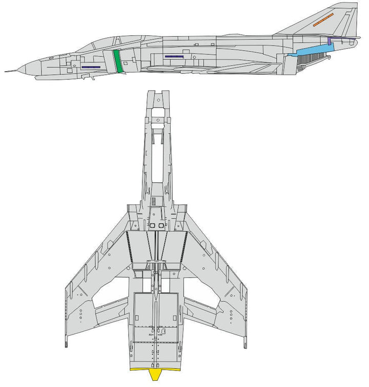 Eduard 1/48 F-4E surface panels [Masks], for MENG | 8591437579358