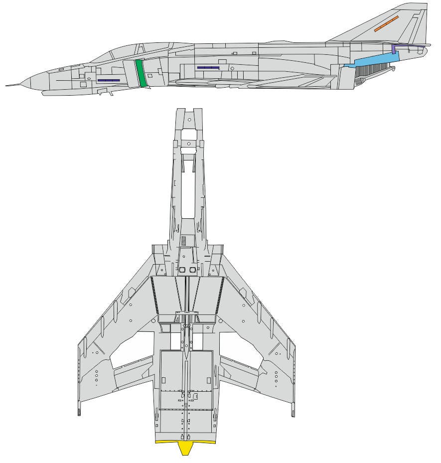 Eduard 1/48 F-4E surface panels [Masks], for MENG | 8591437579358