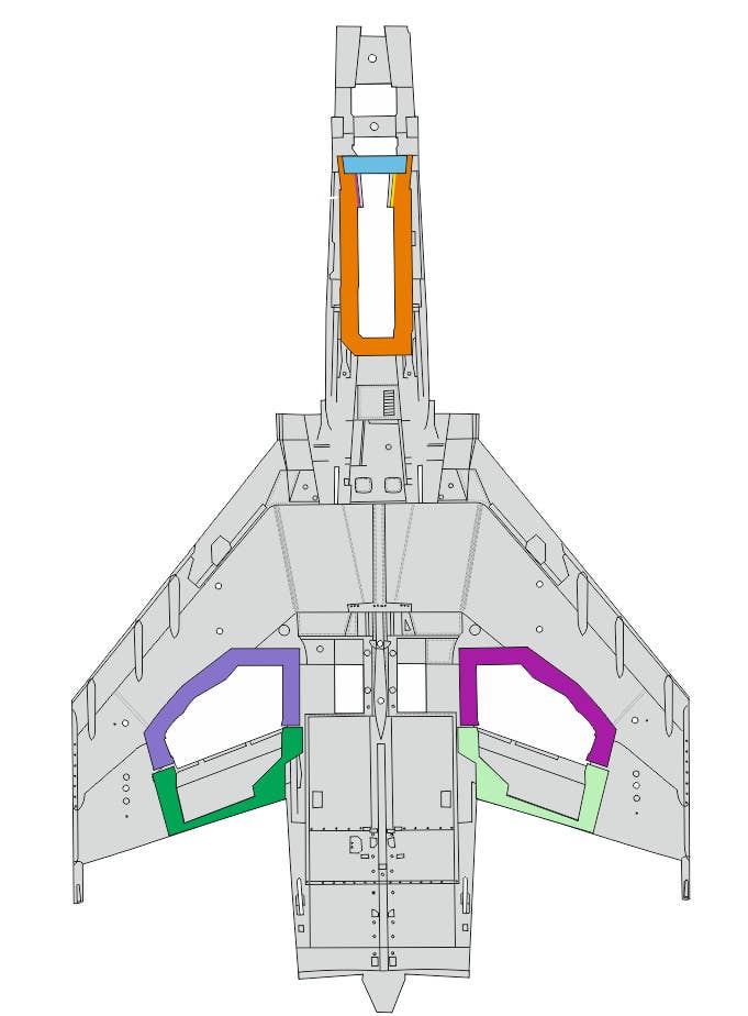 Eduard 1/48 F-4E wheel bays [Masks], for MENG | 8591437579419