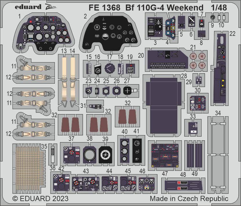 Eduard 1/48 Bf 110G-4 Weekend [Zoom set], for EDUARD | 8591437579709