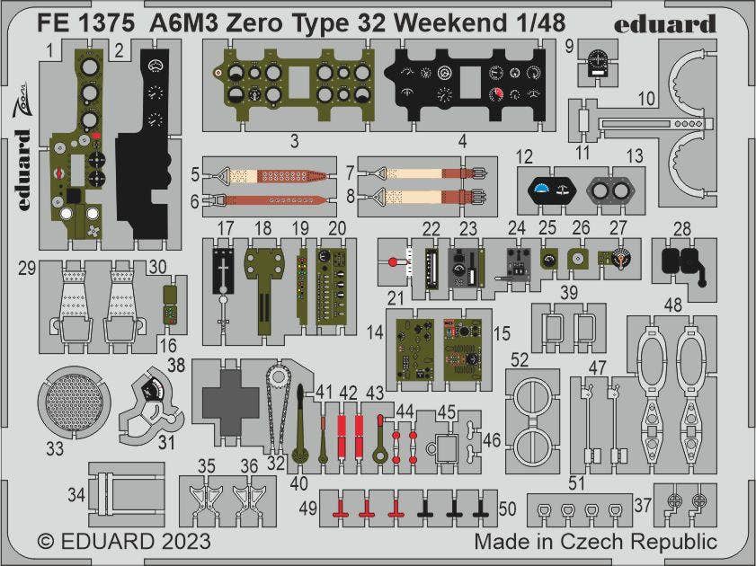 Eduard 1/48 A6M3 Zero Type 32 Weekend [Zoom set], for EDUARD | 8591437580408