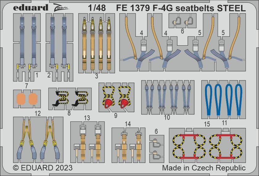 Eduard 1/48 F-4G seatbelts STEEL [Zoom set], for MENG | 8591437581191