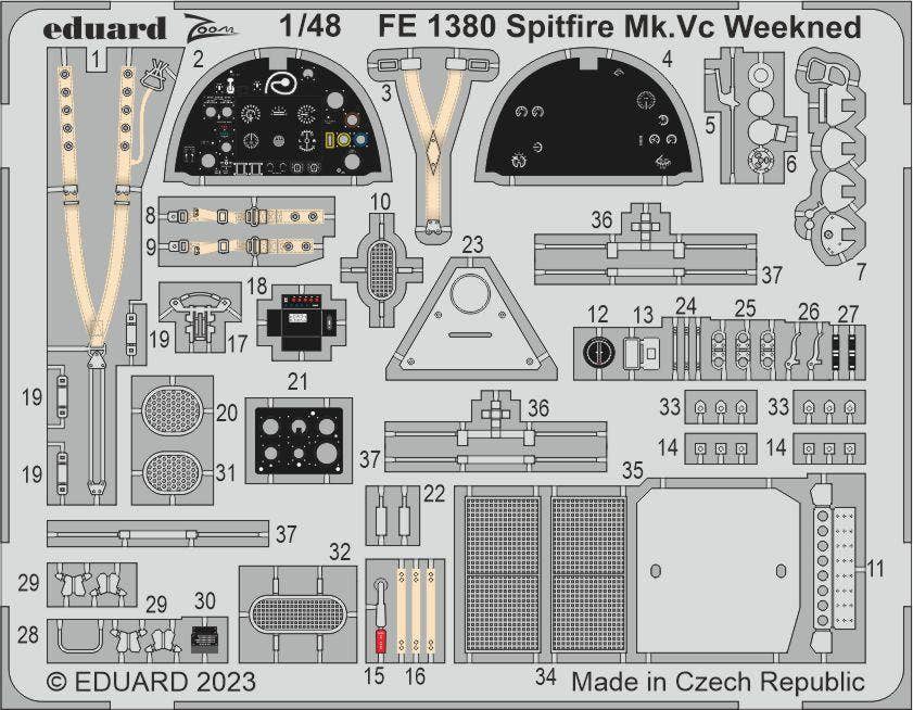 Eduard 1/48 Spitfire Mk.Vc Weekend [Zoom set], for EDUARD | 8591437581207