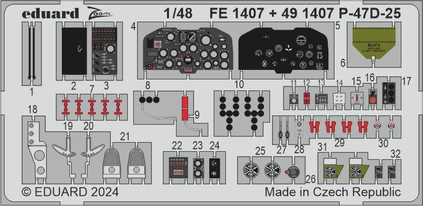 Eduard P-47D-25 1/48 Zoom set for MINIART | 8591437584987