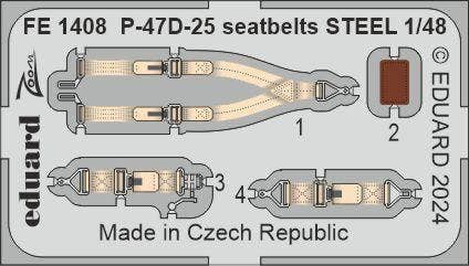 Eduard P-47D-25 seatbelts STEEL 1/48 Zoom set for MINIART | 8591437585540