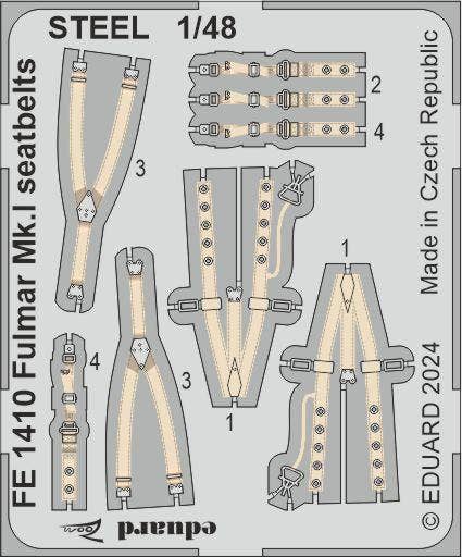 Eduard Fulmar Mk.I seatbelts STEEL 1/48 Zoom set for TRUMPETER | 8591437585564