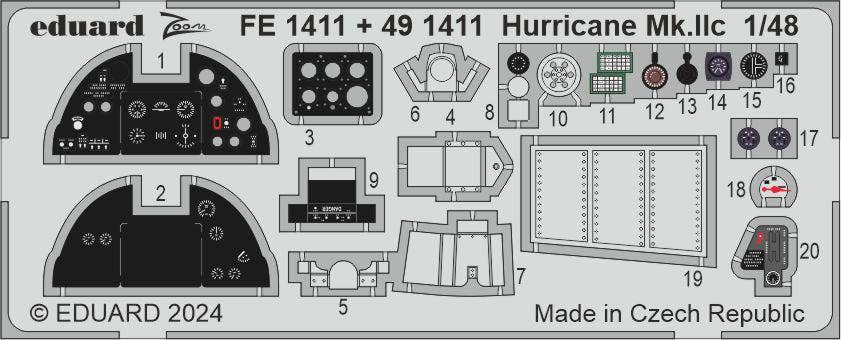 Eduard Hurricane Mk.IIc 1/48 Zoom set for HOBBY BOSS | 8591437584994