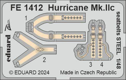 Eduard Hurricane Mk.IIc seatbelts STEEL 1/48 Zoom set for HOBBY BOSS | 8591437585465