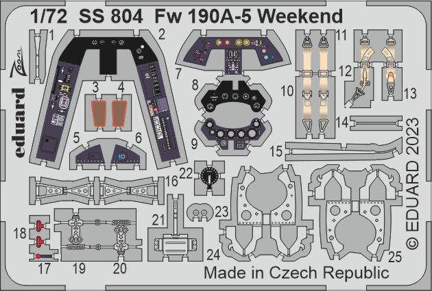 Eduard 1/72 Fw 190A-5 Weekend [Zoom set], for EDUARD | 8591437579723