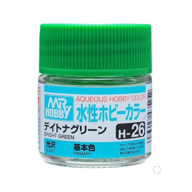 Mr Hobby AQUEOUS HOBBY COLOR - H26 GLOSS BRIGHT GREEN (PRIMARY) | 4973028719024