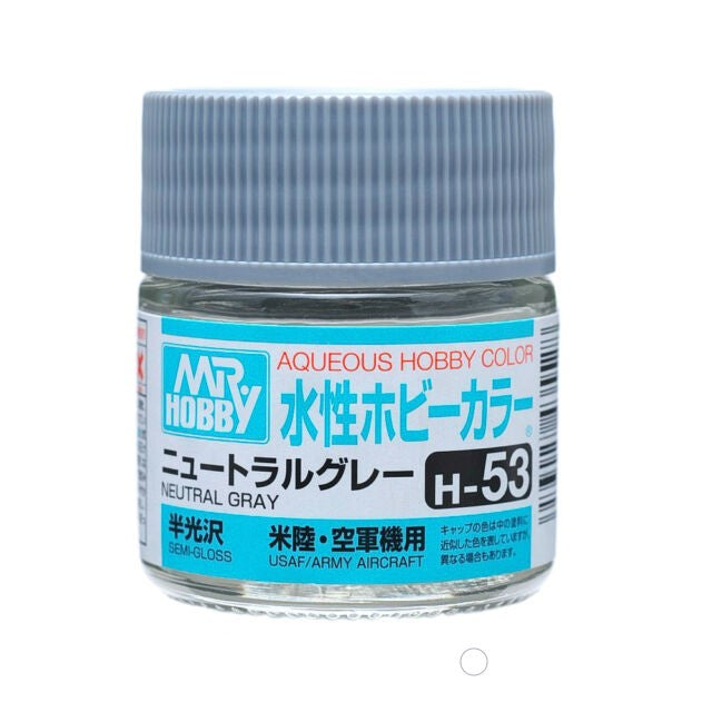 Mr Hobby AQUEOUS HOBBY COLOR - H53 SEMI-GLOSS NEUTRAL GRAY (USAF/ARMY AIRCRAFT) | 4973028738841