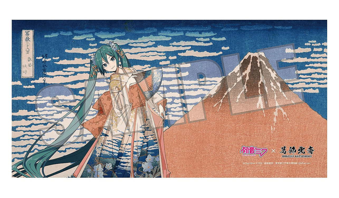 Hatsune Miku x Katsushika Hokusai iXima Bath Towel Fine Wind, Clear Morning | 4580781044920