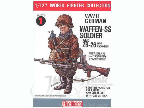 FineMolds 1/12 WWII German Soldier & ZB26 Figure Kit | 4536318120018