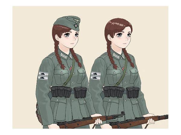 FineMolds 1/35 Historic Costume Girl 3.7cm Flak 37 AA Gun with Figure 'Hannah' | 4536318880066