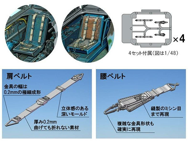 FineMolds 1/72 WWII German Aircraft Seatbelt Set | 4536318740018