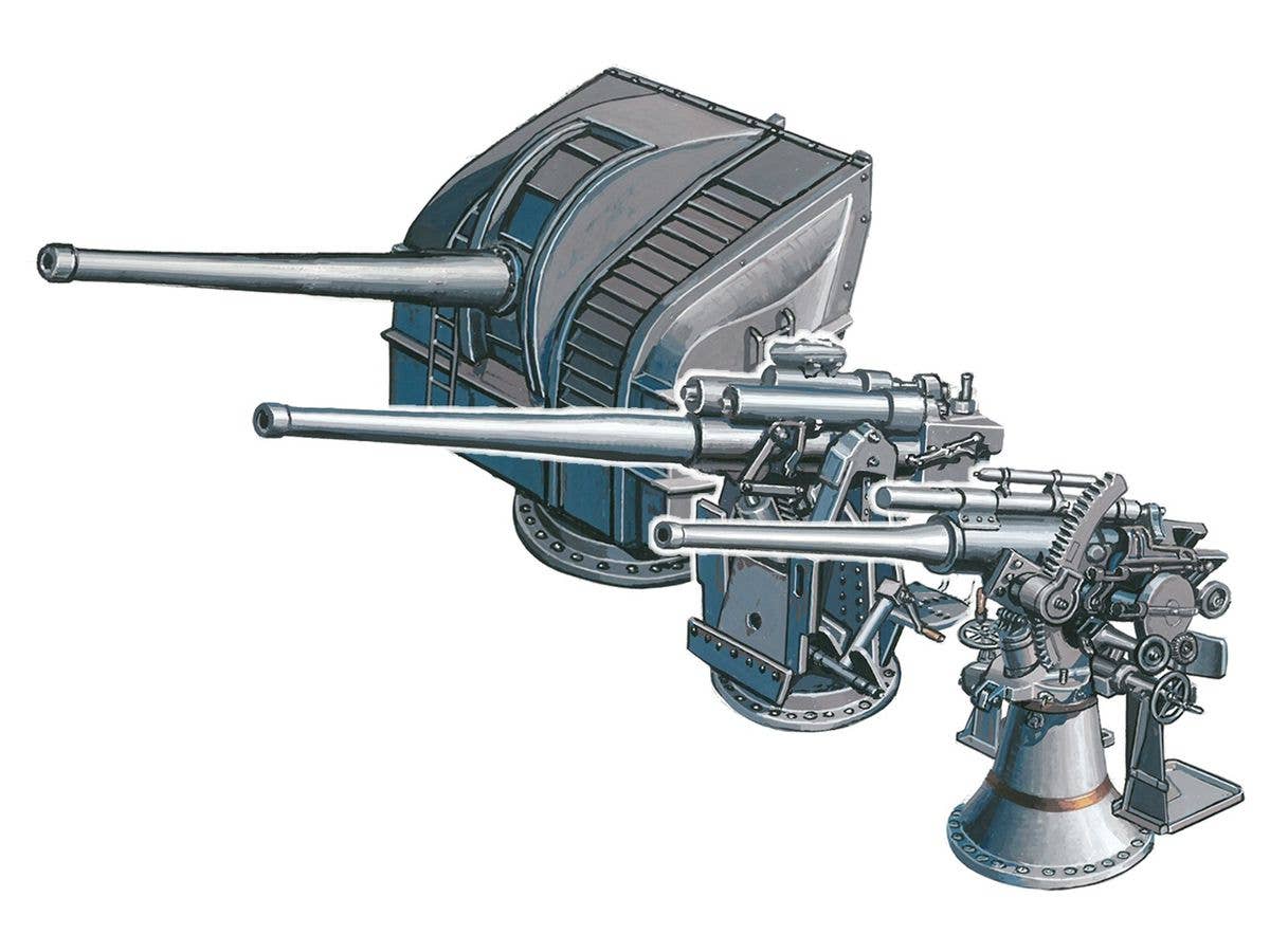 FineMolds 1/700 IJM 12 cm/45 AA Gun & 8 cm/40 AA Gun | 4536318770459